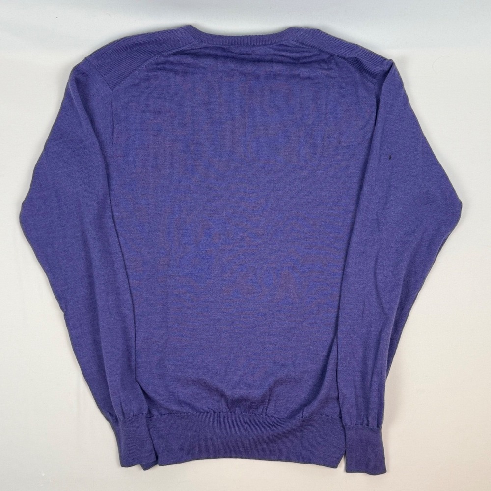 Peter Millar Mens V Neck Sweater Purple Merino Wool Silk Blend Size L - Picture 2 of 10